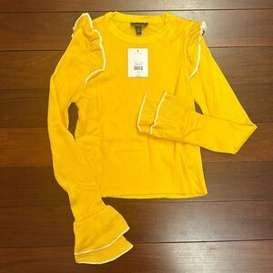 Top shop yellow sweater with ruffle detail